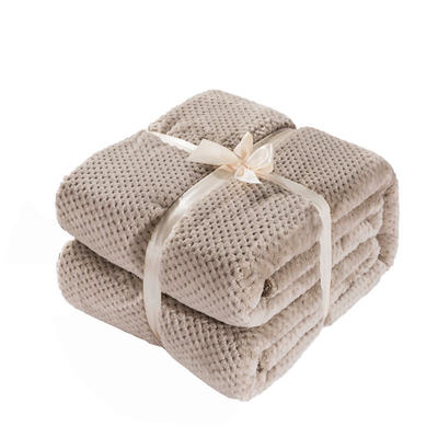 PORTABLE Warm Sale 100% Polyester Soft Solid Merbau Coral Fleece Throw Blanket
