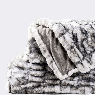 Luxurious Faux Fur Blanket Warm Throw Anti-Static Ruched Comfortable Throw Soft Fuzzy Throw Blanket For Sofa