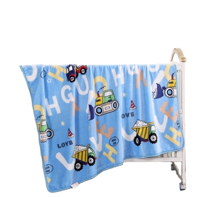 Cozy Eco-friendly Coral Fleece Kid Blanket Cartoon Animal Blanket For Children