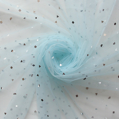 Wholesale viable shinny sequin mesh fabric 100% nylon for wedding dress wedding decoration kids skirt